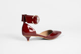Buckled Kitty Pumps Burgundy