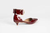 Buckled Kitty Pumps Burgundy