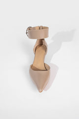 Buckled Kitty Pump Taupe