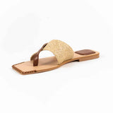 Petal Flat Slippers Tan