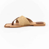 Petal Flat Slippers Tan