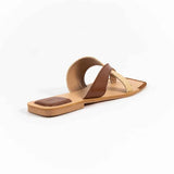 Petal Flat Slippers Tan