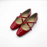 Double Crosser Ballet Flats Red