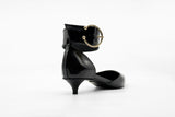 Buckled Kitty Pump Black