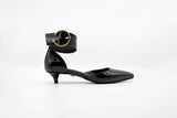 Buckled Kitty Pump Black
