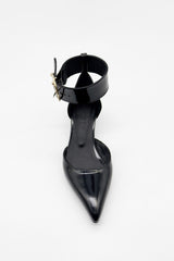 Buckled Kitty Pump Black