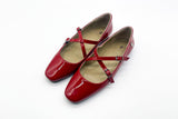 Double Crosser Ballet Flats Red
