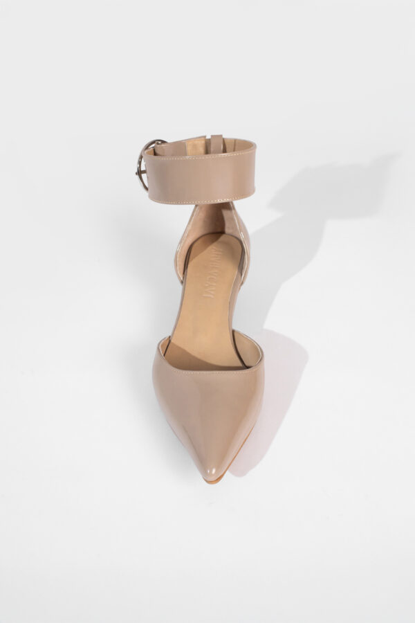 Buckled Kitty Pump Taupe - Image 5