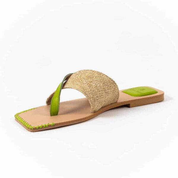 Petal Flat Slippers Green - Image 8