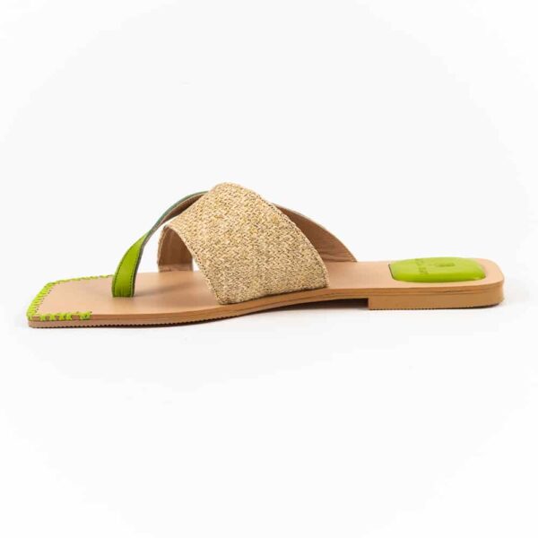 Petal Flat Slippers Green - Image 7