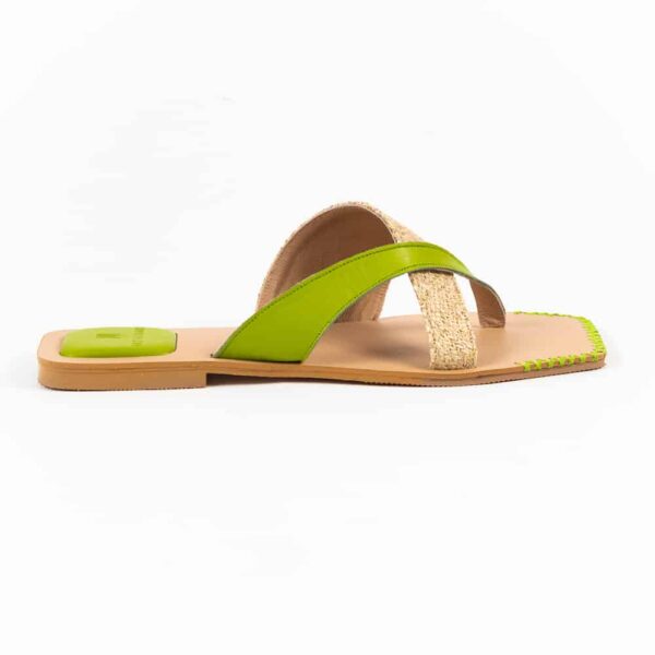 Petal Flat Slippers Green - Image 6