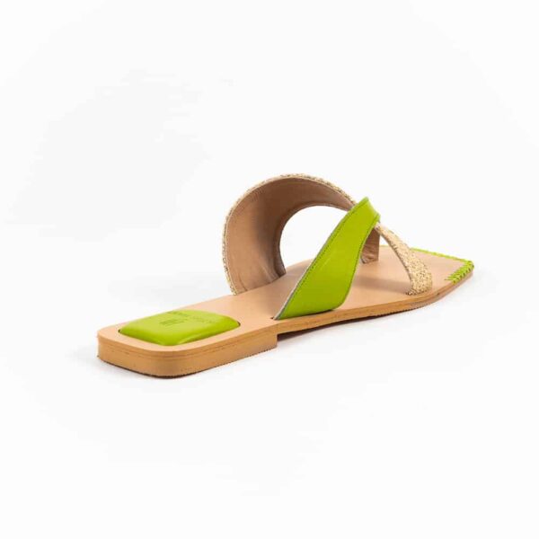 Petal Flat Slippers Green - Image 4