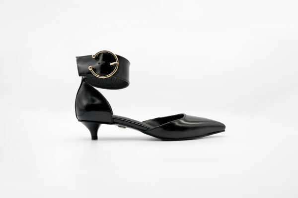 Buckled Kitty Pump Black - Image 9