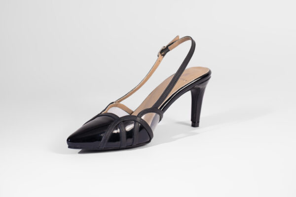 Dome Slingback Pumps Black - Image 6