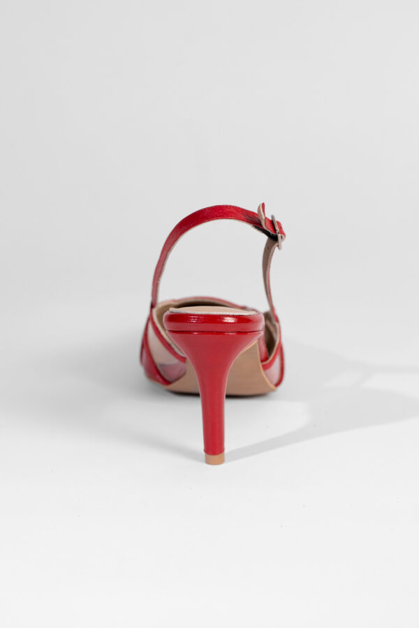 Dome Slingback Pumps Red - Image 3