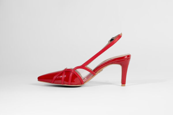 Dome Slingback Pumps Red - Image 7