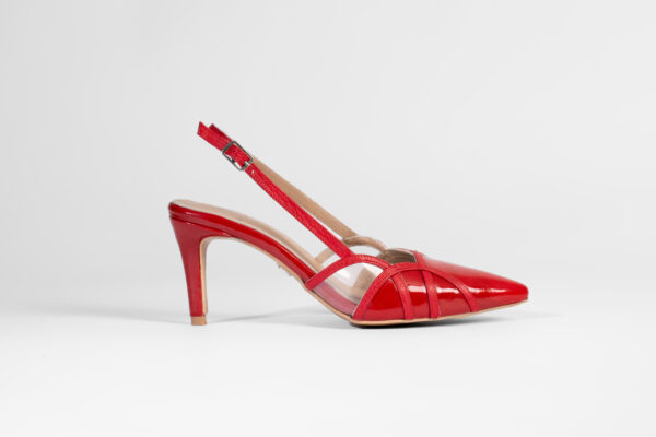 Dome Slingback Pumps Red