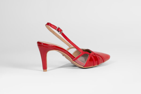 Dome Slingback Pumps Red - Image 4