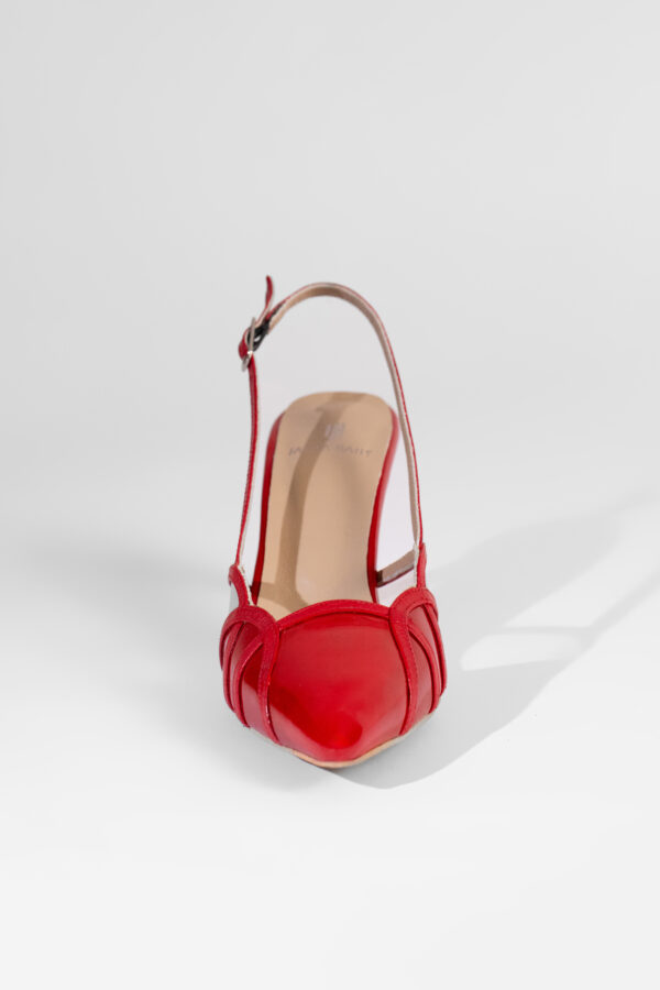 Dome Slingback Pumps Red - Image 6