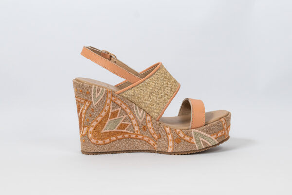 Sahar Wedge Sandals Peach - Image 2