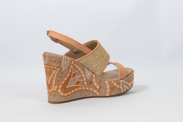 Sahar Wedge Sandals Peach - Image 11