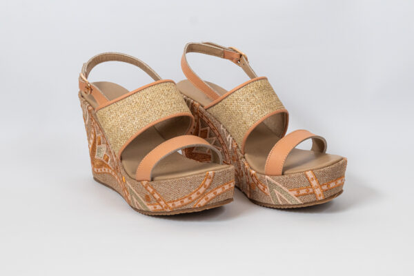Sahar Wedge Sandals Peach - Image 12