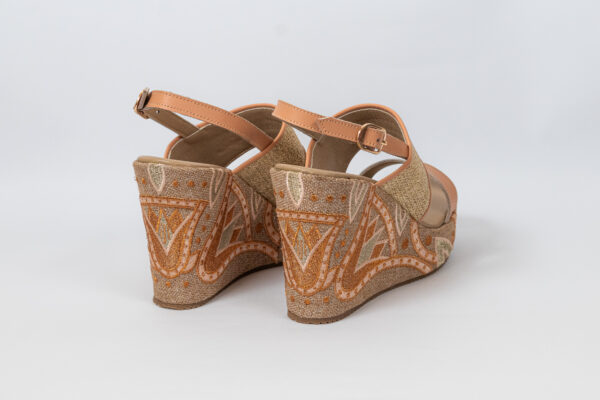 Sahar Wedge Sandals Peach - Image 13