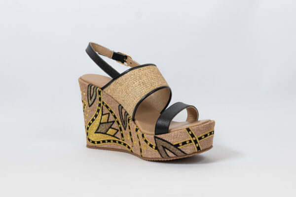 Sahar Wedge Sandals Black - Image 3