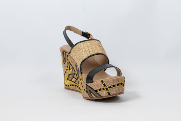 Sahar Wedge Sandals Black - Image 4