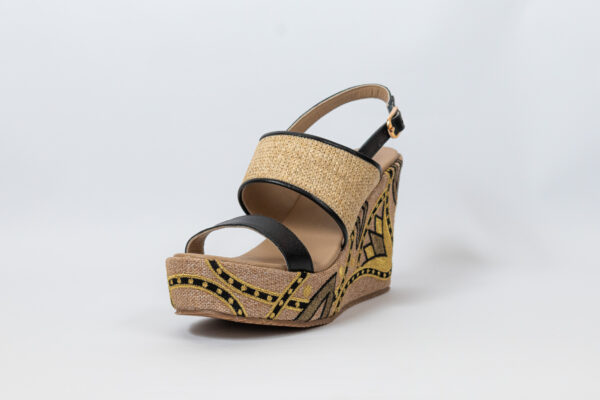 Sahar Wedge Sandals Black - Image 6