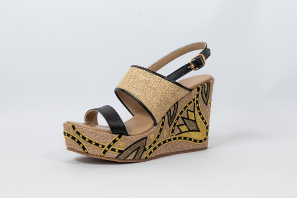 Sahar Wedge Sandals Black - Image 7