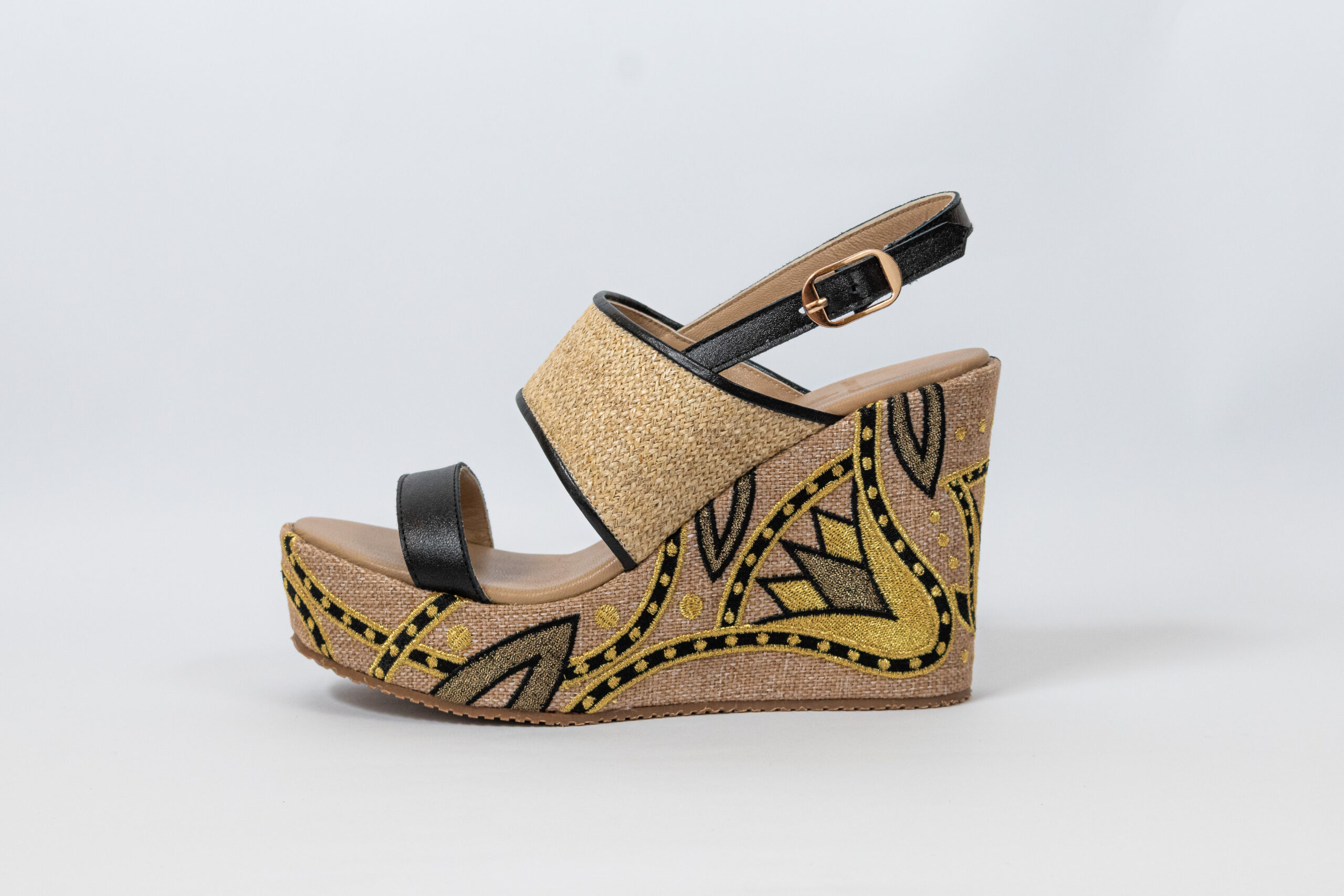 Sahar Wedge Sandals Black