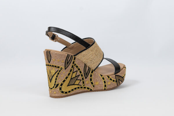 Sahar Wedge Sandals Black - Image 12