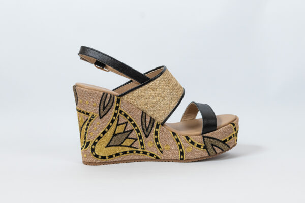 Sahar Wedge Sandals Black - Image 13