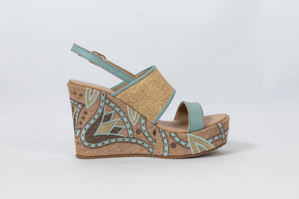 Sahar Wedge Sandals White - Image 2