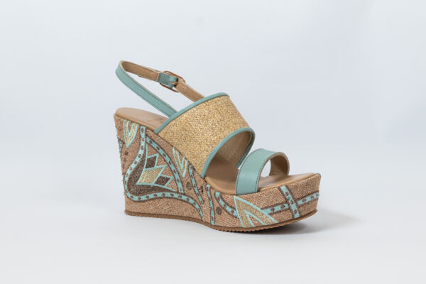 Sahar Wedge Sandals White - Image 3