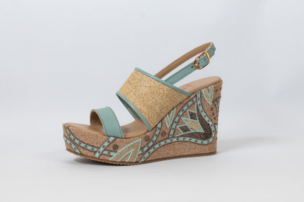 Sahar Wedge Sandals White - Image 7