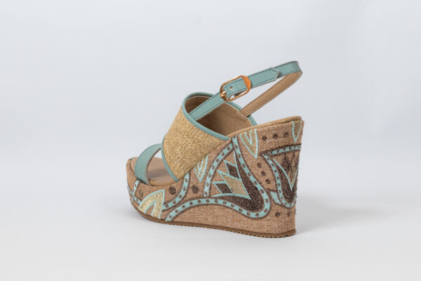 Sahar Wedge Sandals White - Image 9