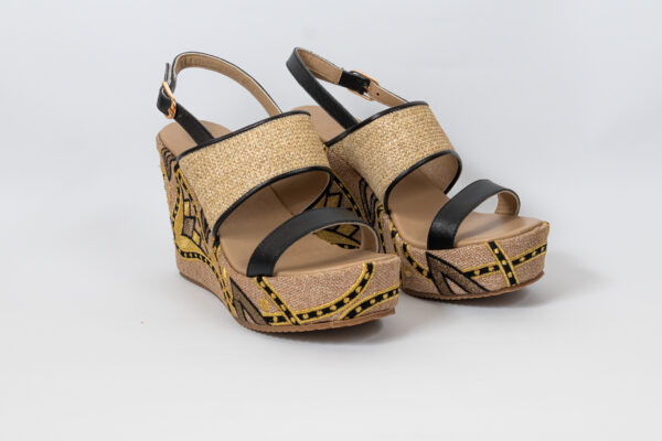 Sahar Wedge Sandals Black - Image 15