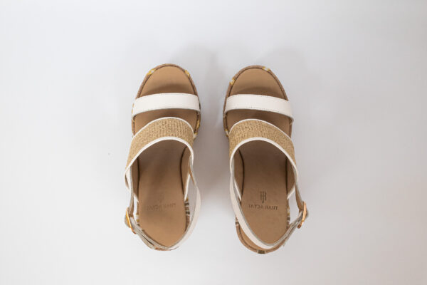 Sahar Wedge Sandals White - Image 16