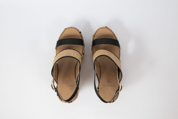 Sahar Wedge Sandals Black - Image 18