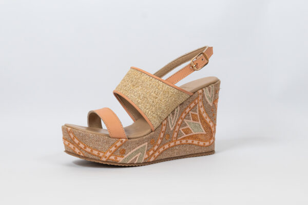 Sahar Wedge Sandals Peach - Image 6