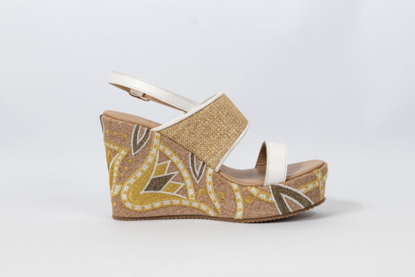 Sahar Wedge Sandals White - Image 15