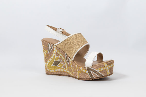 Sahar Wedge Sandals White - Image 14