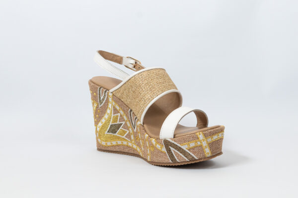 Sahar Wedge Sandals White - Image 13
