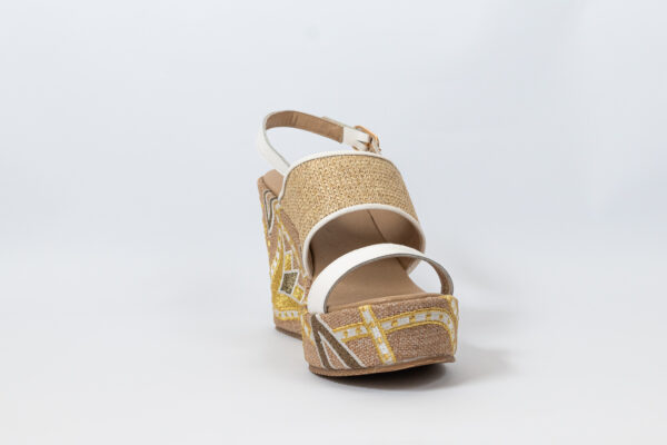 Sahar Wedge Sandals White - Image 12
