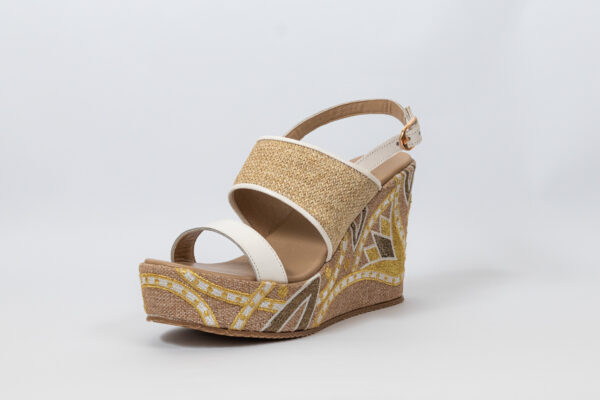 Sahar Wedge Sandals White - Image 10