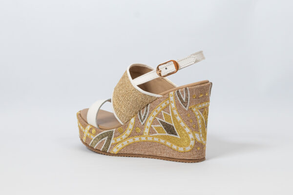 Sahar Wedge Sandals White - Image 7