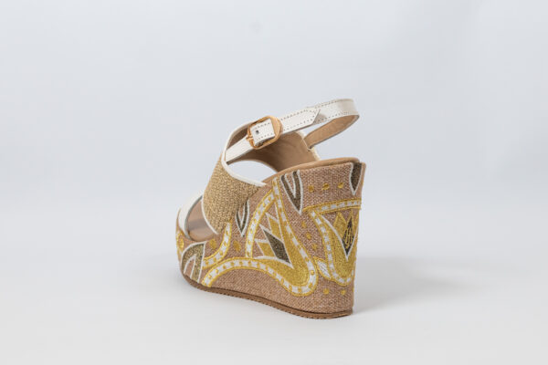 Sahar Wedge Sandals White - Image 6