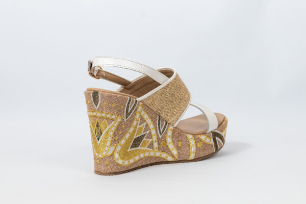 Sahar Wedge Sandals White - Image 4